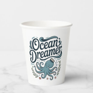 Vasos De Papel Soñador del Océano Pulpo Pequeño y Lindo con Eleme
