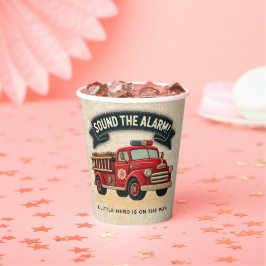 Vasos De Papel ¡Sonar la alarma! Baby Shower de vintage Firetruck