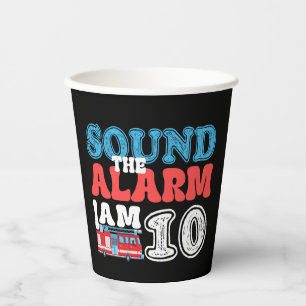 Vasos De Papel Sonar la alarma, tengo 10 años de bombero