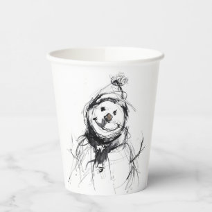 Vasos De Papel Sonriente taza de papel de Snowman Happy