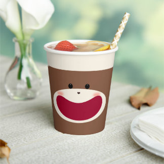 Vasos De Papel Sonrisa de mono sock (niño)