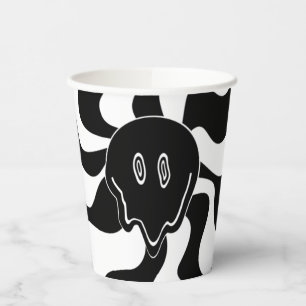 Vasos De Papel Sonrisa Melt - Blanco y negro