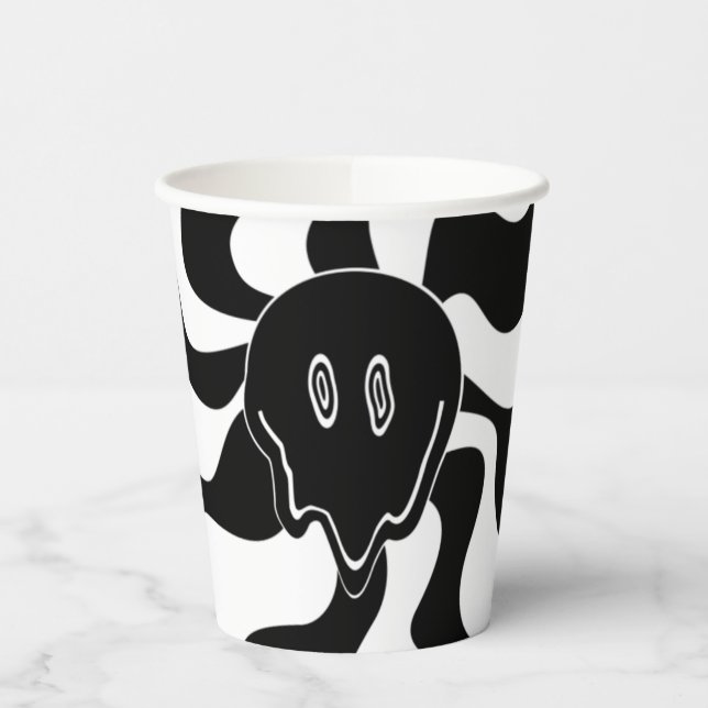 Vasos De Papel Sonrisa Melt - Blanco y negro (Izquierda)