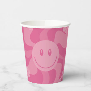 Vasos De Papel Sonrisa - Rosa