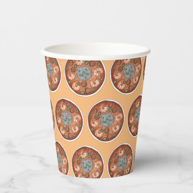 Vasos De Papel Sopa gumbo Louisiana LA New Orleans NOLA Food (Anverso)