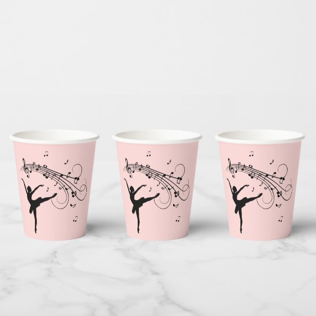 Vasos De Papel Sorprendente bailarina bailando con música verde (Multi)