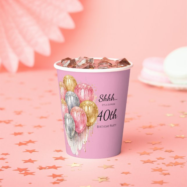 Vasos De Papel Sorpresa de cumpleaños en silencio (in situ)