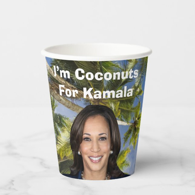 Vasos De Papel Soy Cocos para Kamala (Anverso)