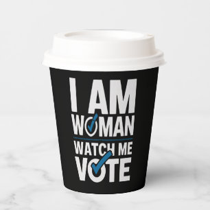 Vasos De Papel Soy mujer, mírame votar vintage