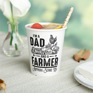 Vasos De Papel Soy papá y agricultor Agricultura