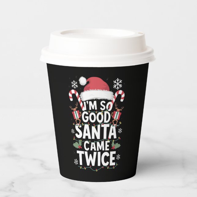 Vasos De Papel Soy tan buena Santa Vame dos Navidades de Santa (Anverso)
