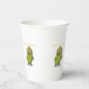 Vasos De Papel ¡Soy un Fit-Dill! Diseño divertido de chiste de pe