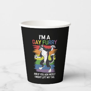 Vasos De Papel Soy un zorro gay de peluche arcoíris Orgullo LGBTQ