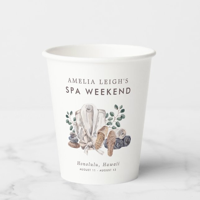 Vasos De Papel Spa Bachelorette Weekend (Anverso)