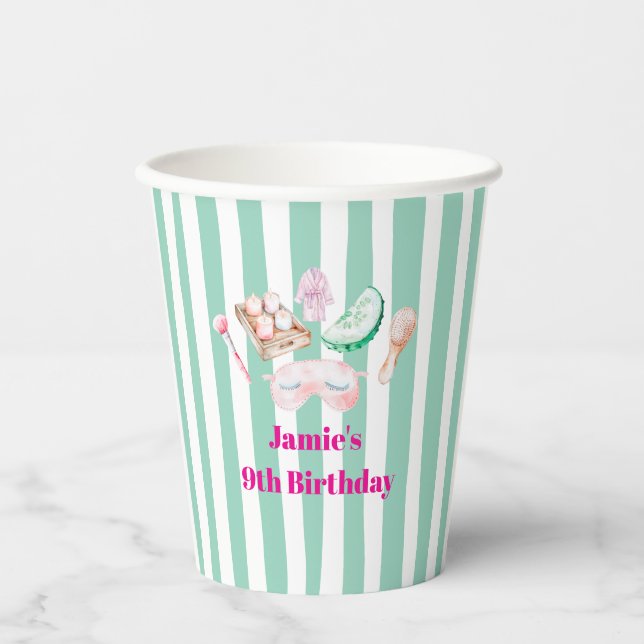 Vasos De Papel Spa Day Kid's Party  (Anverso)