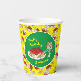 Vasos De Papel Spaghetti Kids Birday Fiesta Meatball