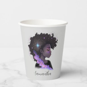 Vasos De Papel Sparkling Afro Woman