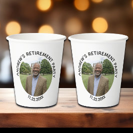 Vasos De Papel Special Photo Elegant Retirement Party
