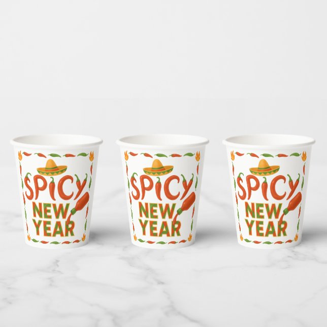 Vasos De Papel Spicy New Year (Multi)