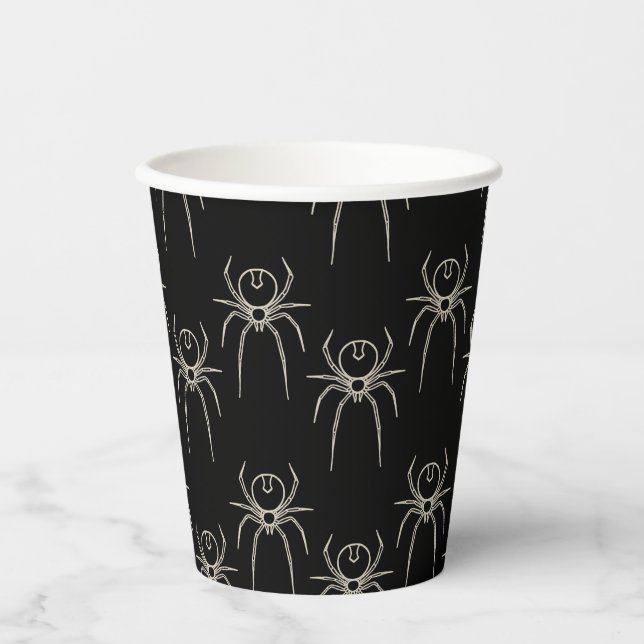 Vasos De Papel Spider - Blanco negro y negro (Anverso)