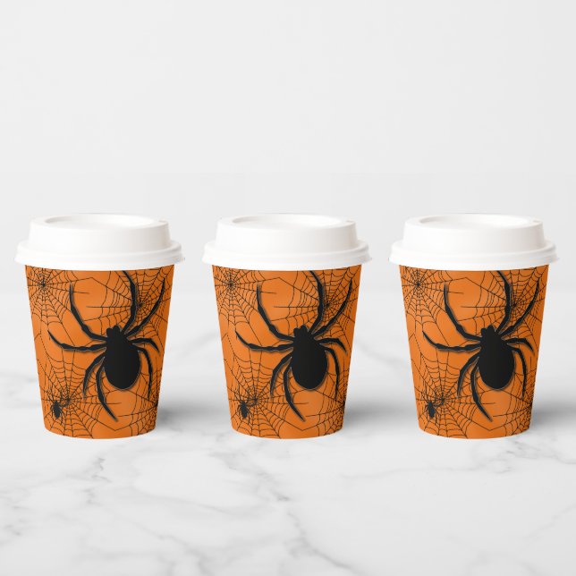 Vasos De Papel Spider Web con Spider Halloween Paper Cup (Multi)