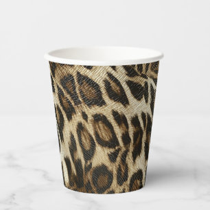 Vasos De Papel Spiffy Leopard Spots Leather Grain Look
