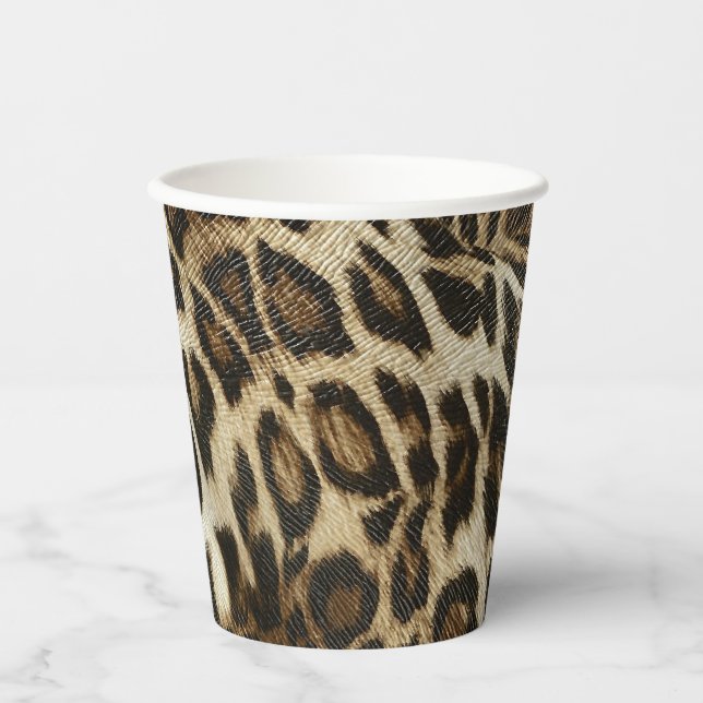 Vasos De Papel Spiffy Leopard Spots Leather Grain Look (Anverso)