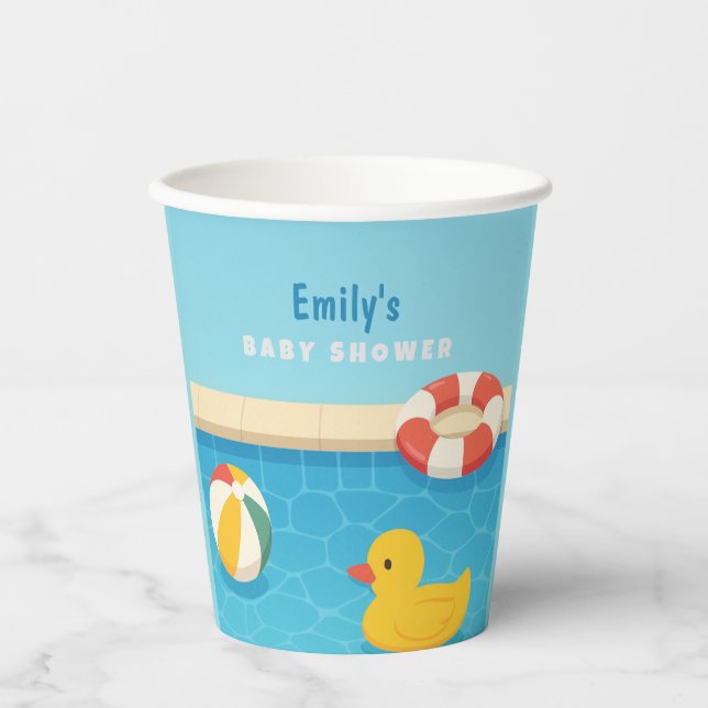 Vasos De Papel Splish Splash es un Baby Shower de Baby Bash (Anverso)