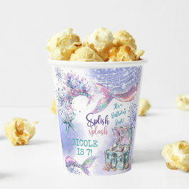 Vasos De Papel Splish splash magia de la sirena cumpleaños bash
