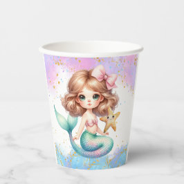 Vasos De Papel Splish Splash Mermaid Fiesta Cuadros De Papel