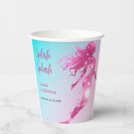 Vasos De Papel Splish Splash Sirmaid Baby Girl Primer cumpleaños