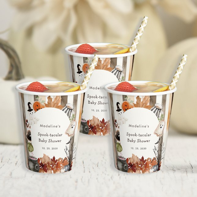 Vasos De Papel Spooktacular Halloween Ghost Pumpkin Baby Shower (Subido por el creador)