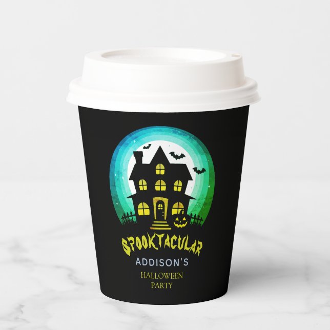 Vasos De Papel Spooktacular Spooky House Halloween Party (Anverso)