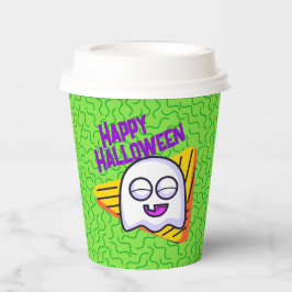 Vasos De Papel Spooky Ghost Halloween Cups - green