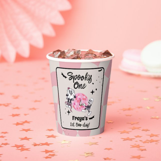 Vasos De Papel Spooky Ghoul Halloween First Birthday  (in situ)