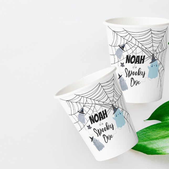 Vasos De Papel Spooky One | 1 Cups de Cumpleaños | Fantasma azul (Subido por el creador)