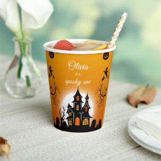 Vasos De Papel Spooky One personalizado de Halloween para niños