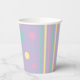 Vasos De Papel Spots and Stripes - Rosa, Amarillo, Púrpura, Verde
