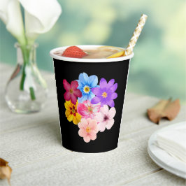 Vasos De Papel Spring Harmony - Mixed Watercolor Flower Bouquet