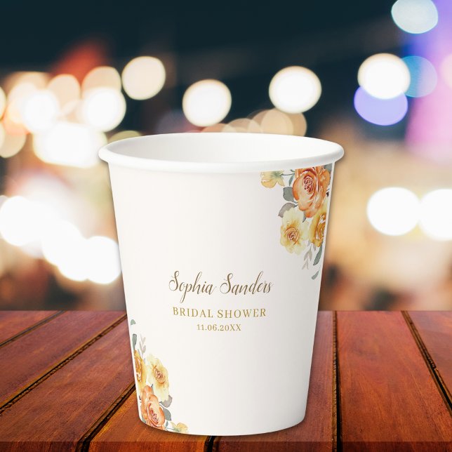 Vasos De Papel Springtime Bridal Shower Featuring Orange Blossoms (Subido por el creador)