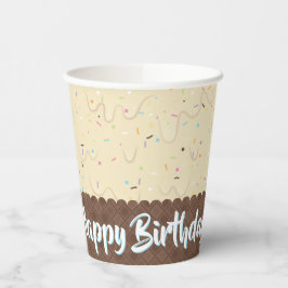 Vasos De Papel Sprinkles and Ivory Ice Cream Cumpleaños