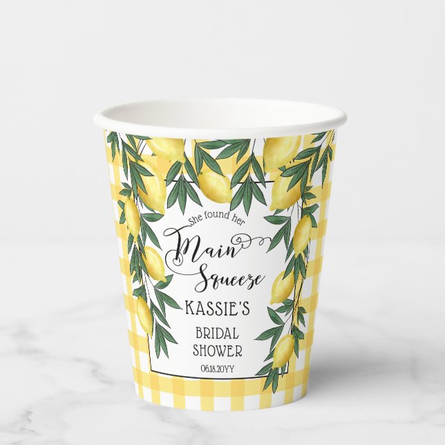Vasos De Papel Squeeze Lemons Ducha Tropical Bridal (Anverso)