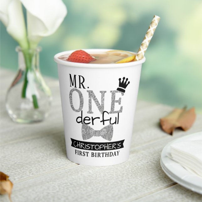 Vasos De Papel Sr. ONEmaravilloso primer cumpleaños (in situ)