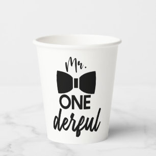 Vasos De Papel Sr. ONEMaravilloso Sr. Maravilloso Primer Cumpleañ