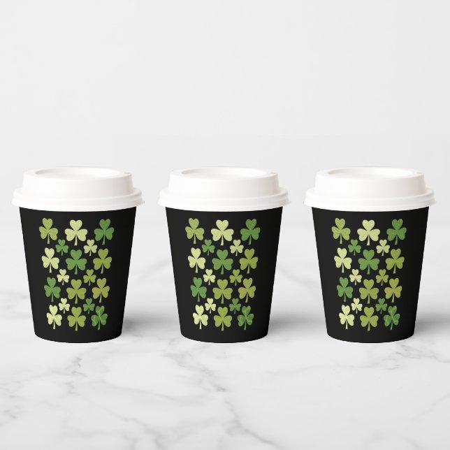 Vasos De Papel St Patrick's Day Heart Lucky Clover Shamrock (Multi)