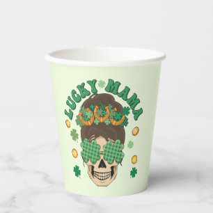 Vasos De Papel St. Patrick's Lucky Mama Skeleton