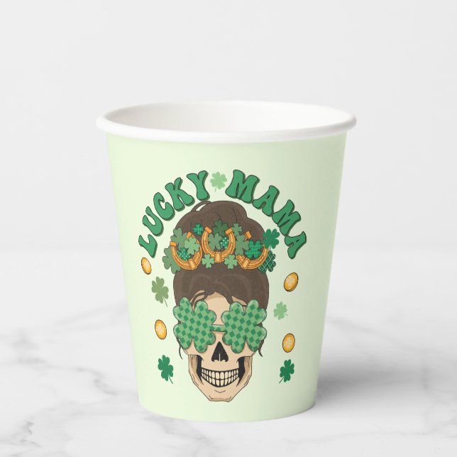Vasos De Papel St. Patrick's Lucky Mama Skeleton (Anverso)