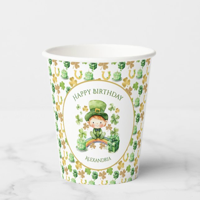 Vasos De Papel St Patricks Lucky One First Birday (Anverso)