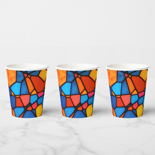 Vasos De Papel Stain Glass (Multi)