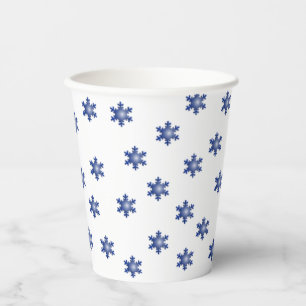 Vasos De Papel Starburst de copo de nieve azul múltiple